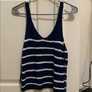 Blue and white tank size Large